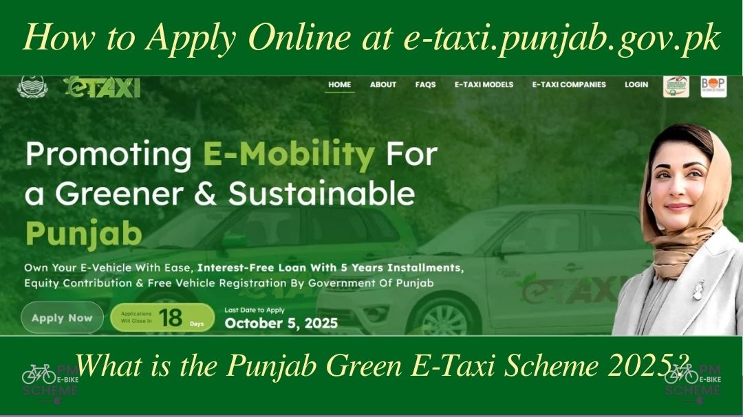 Apply Online at e-taxi.punjab.gov.pk for the Punjab Green E-Taxi Scheme 2025